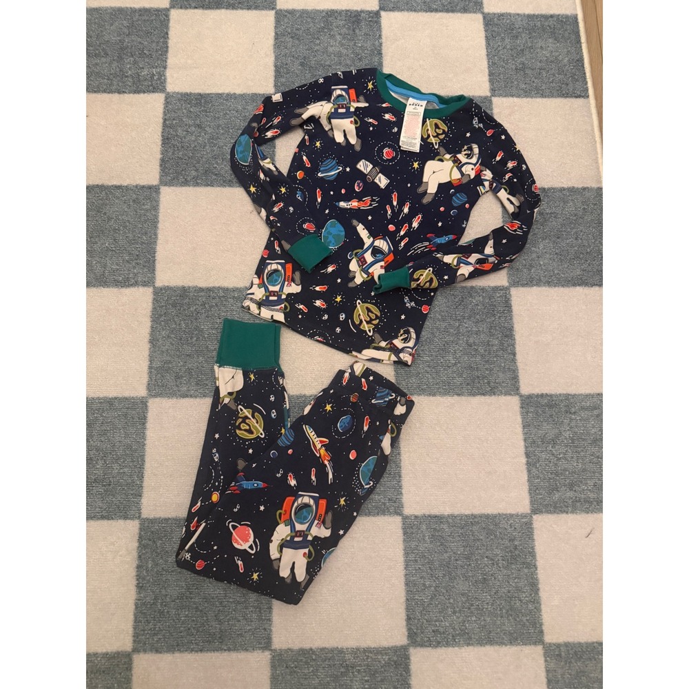 Mini Boden Boys Space Astronaut Pajama Set Navy Blue 2 Piece Size 8Y